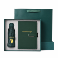 Coffret Cadeau Parapluie et Carnet en Cuir PU Personnalisé avec Fermeture Magnétique, 100 Feuilles, Reliure Cousue, Power Bank – Carnet Premium Personnalisable