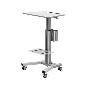 모바일 스탠드 노트북 데스크 카트 높이 조절 가능한 인체 공학적 워크스테이션 4 개의 하단 롤링 휠이있는 공압 가스 리프트 - Product Image 4