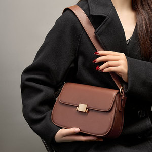 Bolso de Hombro Estilo Vintage Francés para Mujer, Bolso de Mano de Cuero Genuino, Bolso Cruzado Estructurado de Lujo, Bolso Cuadrado Pequeño - Product Image 4