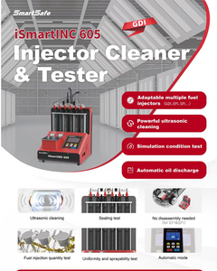 Machine de nettoyage à ultrasons pour injecteurs GDI 6 cylindres et testeur LAUNCH Vehicle Tools CNC605, réservoir 3L, 50W - Product Image 4