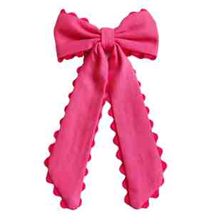 Fermagli per Capelli Personalizzati con Fiocco in Tessuto a Coda Lunga e Bordo Arricciato per Ragazze - Product Image 1
