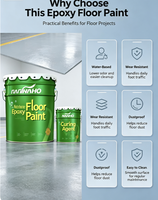 Peinture liquide époxy pour sols en quartz, lot de deux, revêtement antidérapant et résistant à l'usure pour ateliers et entrepôts industriels en béton