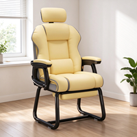 Chaise d'ordinateur, chaise de gaming, chaise de bureau, chaise de streaming en direct, en cuir PU, dossier ergonomique inclinable, base en forme d'arc, universitaire
