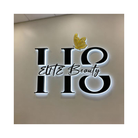 Letrero Exterior 3D, Letrero Luminoso Retroiluminado de Acero Inoxidable y Acrílico, Letrero LED con Letras, Logotipo 3D para Negocios, Letrero Iluminado LED Retroiluminado