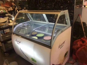<span class=keywords><strong>Vetrina</strong></span> per gelato di alta qualità/<span class=keywords><strong>vetrina</strong></span> personalizzata per gelato 10 padelle Display congelatore macchina per congelatore per ghiaccioli - Product Image 3