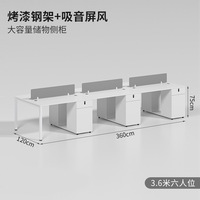 Table de bureau moderne ouverte modulaire pour 4 personnes avec poste de travail et écran design pour bureau