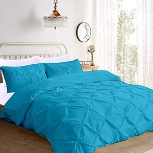 Classic Red Quilted Duvet Cover Set 4 Piece Polyester <b>Bedding</b> Home Use Washable Solid Pattern - Product Image 2
