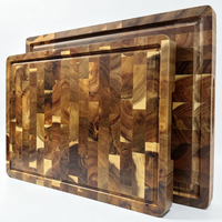 Planche à découper en bois d'acacia à grain transversal, rectangulaire, en bloc de boucher, personnalisable, pour cuisine, vente en gros