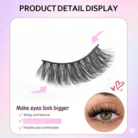 5 paires de faux cils en vison volumineux et duveteux, naturels, épais et légers, réutilisables, avec bande souple, pour un maquillage des yeux au quotidien et pour les soirées