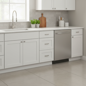 Mobile Base Cucina Bianco Shaker Sunique Sydney SW-3DB21 in MDF con Cassetti Moderni - Product Image 3