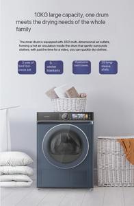 Sèche-<span class=keywords><strong>linge</strong></span> électronique automatique à <span class=keywords><strong>pompe</strong></span> à <span class=keywords><strong>chaleur</strong></span> de haute qualité, capacité 10 kg, avec fonction de départ différé 24 heures, pour usage domestique - Product Image 2
