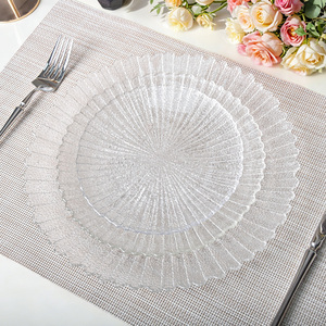 Assiettes <span class=keywords><strong>de</strong></span> présentation transparentes à texture glacée florale, vente en gros d'usine, pour la maison et les fêtes - Product Image 3