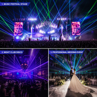 Laser d'animation RGB professionnel 10W, scanner haute vitesse 40kpps |   ILDA DMX512 |   Alliage d'aluminium classé IP54 |   Stade de 2 ans