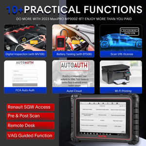 Autel MaxiPro MP900Z BT MP900 BT pemindai diagnostik mendukung pengodean ECU Pre Post Scan DoIP dapat FD protokol upgrade MP808BT PRO - Product Image 5