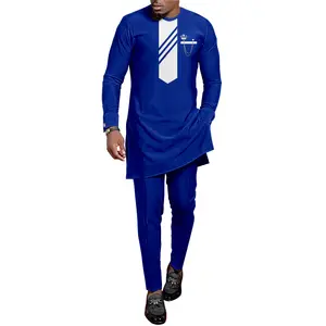 Conjunto de 2 peças de roupa de algodão africano, 30 estilos, traje cafetã tradicional, vestuário para homem de negócios