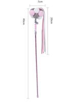 Bâton de chat interactif coloré pour chaton 40cm, baguette avec un ruban, gland perle boule douce en forme de queue d'animal de compagnie, jouet pour chat, autocollants