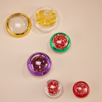 Pot à capsules en plastique de luxe haut de gamme avec couvercle doré, rechargeable, 10ml, 20ml, 30ml, 50ml