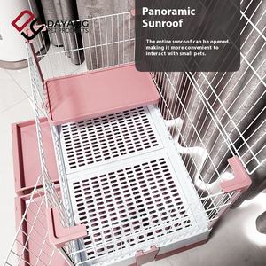 Çift çekmece anti-sprey düğme kapatma ile lüks tavşan gine domuz kafesi dayanıklı plastik tepsi - Product Image 3