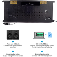 Lecteur de disques vinyles LP 9-en-1 avec radio DAB/FM, lecteur de cassettes, lecteur de CD, Bluetooth et haut-parleurs stéréo, directement de l'usine, OEM