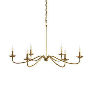 JYLIGHTING Lustre suspendu en <span class=keywords><strong>cuivre</strong></span> à 6 têtes de style américain, <span class=keywords><strong>luminaire</strong></span> moderne pour projet hôtelier, salon, salle à manger - Product Image 1