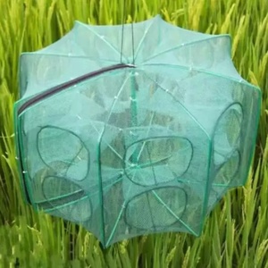 <span class=keywords><strong>Cage</strong></span> <span class=keywords><strong>portable</strong></span> à bas prix d'usine pour crevettes à poisson 8-20 trous Conception flottante pliable en nylon HDPE PE Matériaux en acier Aquaculture - Product Image 5