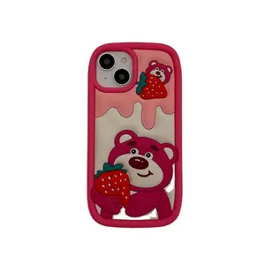 3d Beer Veel Lieve Meisjes Cartoon Telefoonhoesje Voor Iphone 14 Pro Max 13 12 11 Pro Max 14 Case Schattige Schokbestendige Hoes