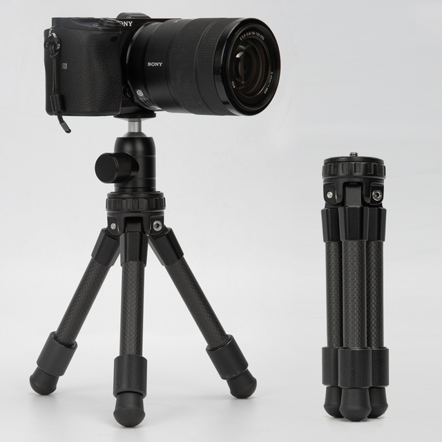 Mini Lightweight Angle Adjustable Carbon Fiber Tripod for Cellphone and Camera Photography