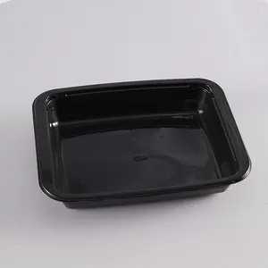 Airline Meal CPET Plastic Tray High Barrier Disposable Plastic Black Food Tray