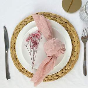 Eleganti Tovaglioli Damascati Rustici in Jacquard di Lino e Cotone, Tovaglioli da Cena in Stile Semplice per Matrimoni - Product Image 5