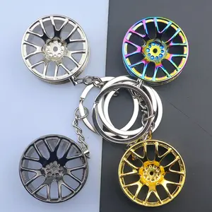 Grosir Kreatif Logam Gantungan Kunci Rim Turbo Gear Brake Disc Shock Absorber Caliper Mobil Keychain Liontin