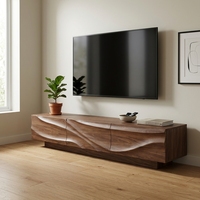 Meuble TV design couleur bois, support au sol, console TV moderne et créative pour salon, vente en gros d'usine