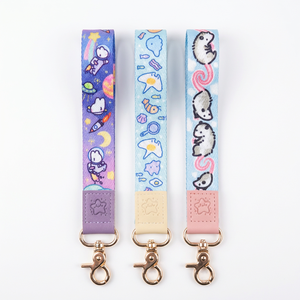 Wholesale High Quality Durable Custom Logo Leather/Polyester Genuine Leather Lanyard with Metal Hook for School Office Events