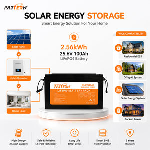 แบตเตอรี่ลิเธียมไอรอนฟอสเฟตสำหรับเก็บพลังงานแสงอาทิตย์ รุ่น PATTERN 25.6V 100Ah 200Ah 300Ah กันน้ำระดับ IP65 ใช้งานได้ 6000 รอบ LB-25.6V100 - Product Image 5