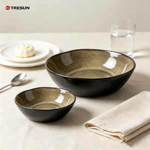 Assiette à steak en céramique bleu profond, vaisselle en porcelaine, service de table, assiette à dessert, bol à soupe, tasse à thé, plat à sauce, style occidental, Noël - Product Image 2