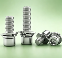 201 Stainless Steel Hex Socket Cap Head Combination Screws, with Flat & Spring Washers, Machine Bolts for Fastening Repair