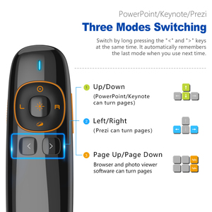 Đèn Chiếu Sáng N86s Trình Chiếu Powerpoint Điều Khiển Từ Xa Trình Chiếu Không Dây 2.4GHz Trình Chiếu PPT Con Trỏ Laser Màu Đỏ/Xanh Lá Cây - Product Image 3