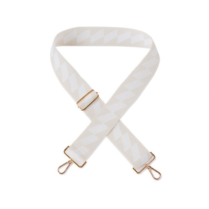 Cintura per borsa beige a quadretti con cinghia in tessuto da 4 cm per borsa a mano - Product Image 1