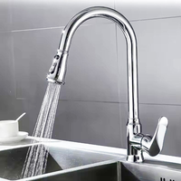 Robinet de cuisine avec bec flexible et bec col de cygne à arc élevé, mitigeur monocommande chaud/froid pour hôtels