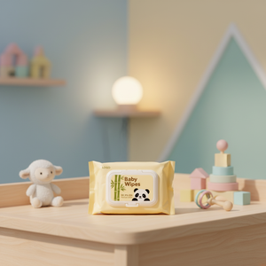 Lingettes pour bébé de bonne qualité, lingettes pour bébé sensibles, lingettes humides, sans plastique, parfumées, respectueuses de la peau, en tissu - Product Image 2