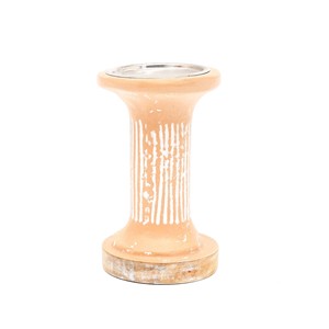 Porte-bougie pilier EcoMix 4x4x7 en céramique, support d'éclairage durable, décoration élégante - Product Image 1