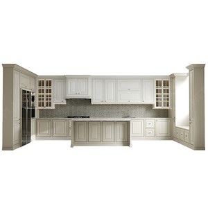 Luxury All Home <span class=keywords><strong>Design</strong></span> Gỗ Long Island Shaker Tủ Bếp Trắng Với Tủ Giặt - Product Image 1