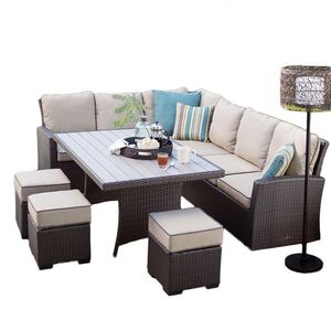 Muebles de mimbre para jardín modelo sofá de exterior para todo tipo de clima con diseño moderno precio barato - Product Image 1