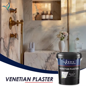 Revestimiento de Yeso Veneciano Premium Blue Kingfisher, Pintura de Yeso con Efecto Mármol Veneciano para Vestíbulos de Hoteles y Espacios Comerciales - Product Image 2