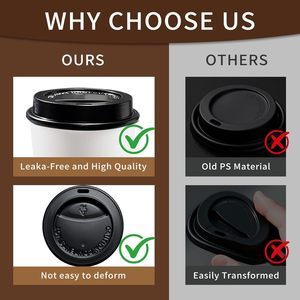 Couvercle Sipper Dome pour tasses à boissons chaudes (convient aux contenances de 10 oz à 24 oz), noir - Product Image 4