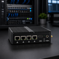 Mini PC Aluminium Hitam 4xLAN 2.5G i226 Intel N100 Quad Core MSATA M.2 NVME Tanpa Kipas Hardware Firewall VPN Gateway Router