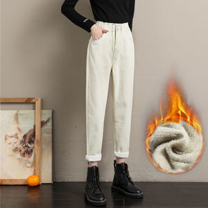 Jeans personnalisés en gros pour femme, rembourrés et épaissis, coupe ample et fine, style <span class=keywords><strong>Harun</strong></span>, pour l'automne et l'hiver - Product Image 5