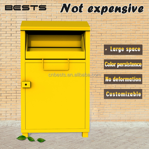 Cao An Ninh Quần Áo Tặng Thùng Ngoài Trời Chất Thải <span class=keywords><strong>Bin</strong></span> Màu Xanh Lá Cây Tái Chế Quần Áo Tặng Hộp Với Ổ Khóa - Product Image 3