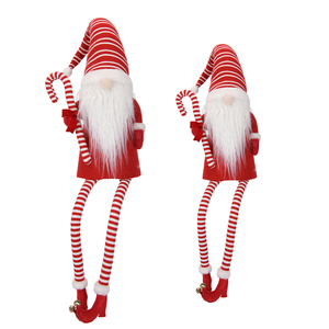 Candy Stripe Knit Cane Holder Kabouter Gnome <b>Winter</b> <b>Decoration</b> in Living Room Shelf Ready to Ship - Product Image 3