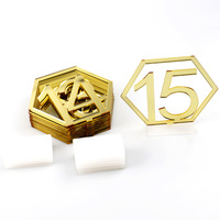 Ychon clair acrylique mariage Table signe hexagonal rectangulaire bricolage siège numéros présentoir porte-carte