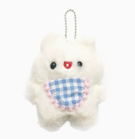 Mini Lapin en Peluche Mignon et Doux de 12 cm, Porte-clés Lapin Blanc, Petite Poupée Breloque de Sac avec Jouets en Peluche en Coton PP